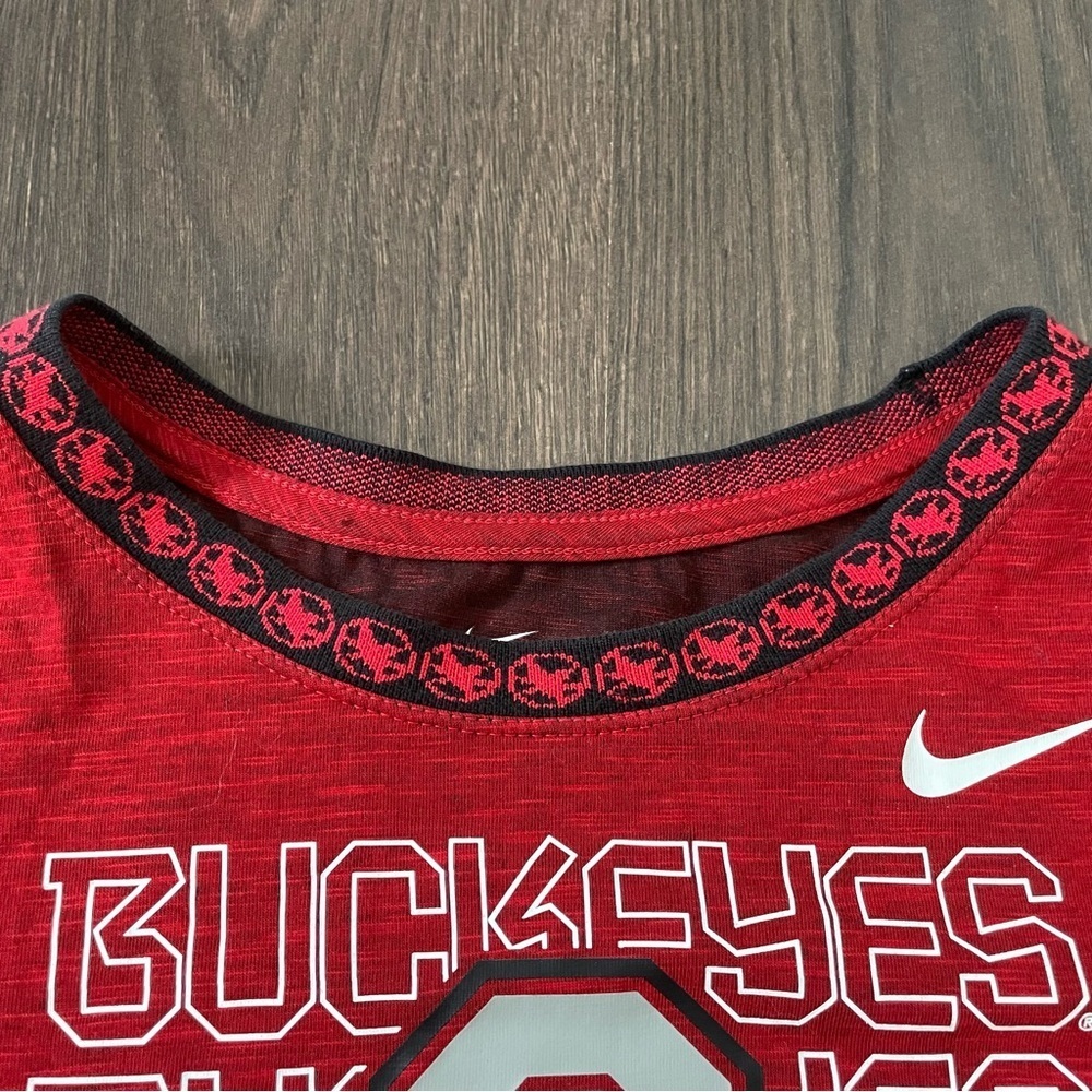 Nike Womens OSU Ohio State Buckeyes Crop Top Shirt Size XXL Red 2X Dri-Fit - Picture 5 of 10
